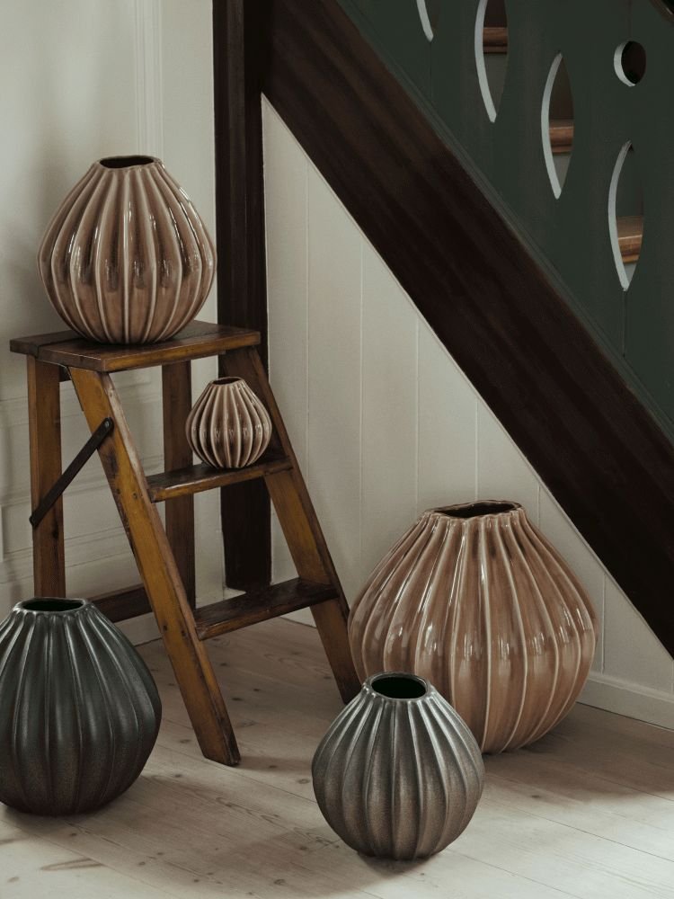 Broste Copenhagen Wide Vase H40 cm, Brun