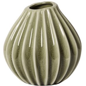 Broste Copenhagen Wide Vase H15 cm, Gr�n