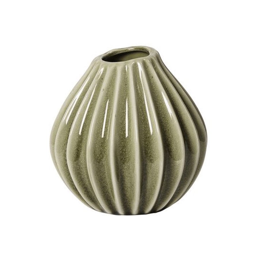 Broste Copenhagen Wide Vase H15 cm, Gr�n