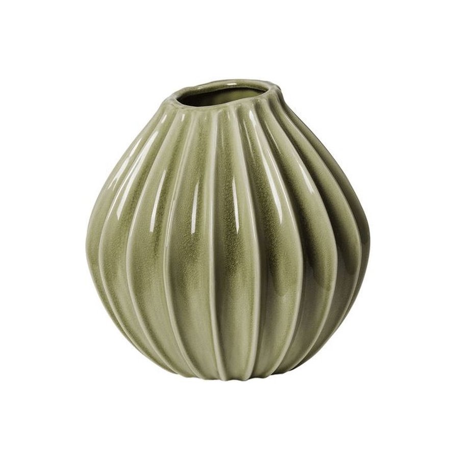 Broste Copenhagen Wide Vase H25 cm, Gr�n
