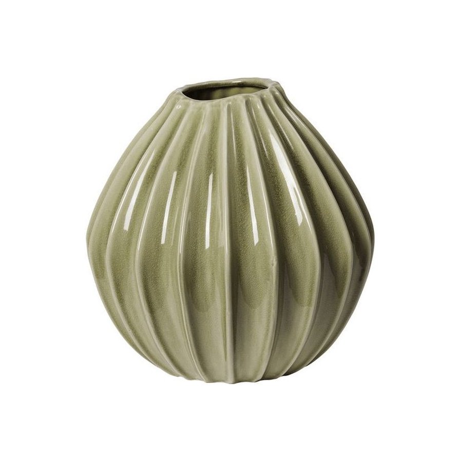 Broste Copenhagen Wide Vase H30 cm, Gr�n