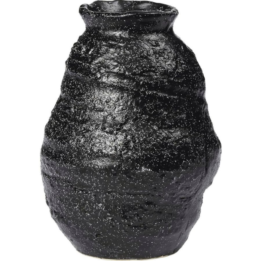 Broste Copenhagen Alma Vase H16cm, Schwarz