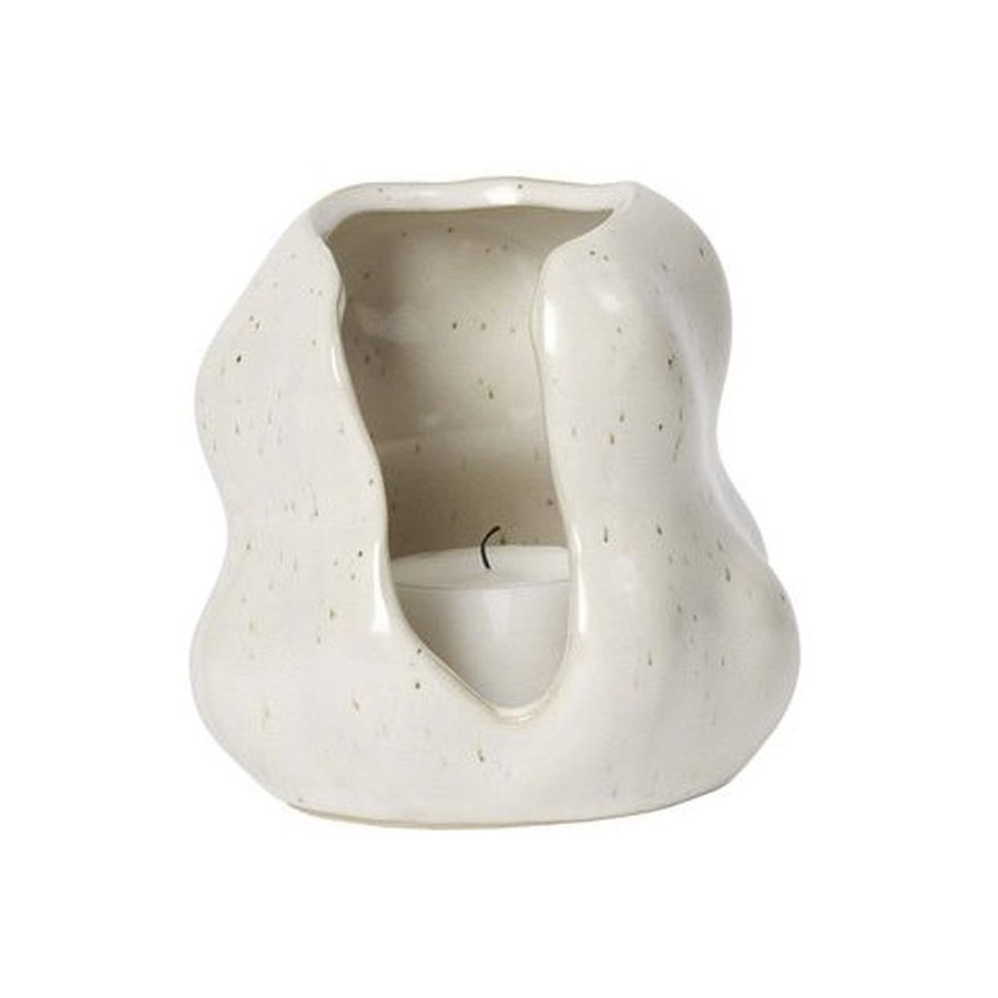 Broste Copenhagen Hekla Stumpenkerzenhalter H10 cm, Wei&szlig;