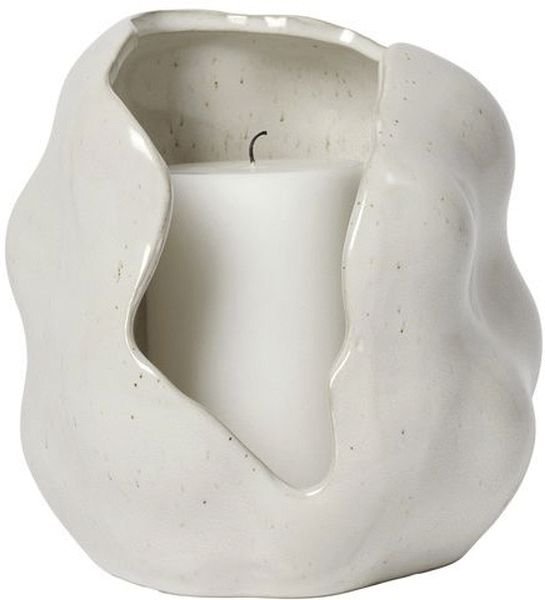 Broste Copenhagen Hekla Stumpenkerzenhalter H16 cm, Wei&szlig;