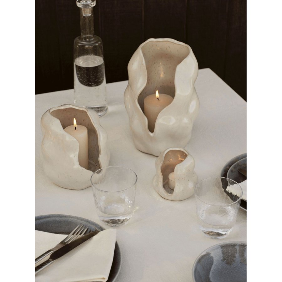 Broste Copenhagen Hekla Stumpenkerzenhalter H16 cm, Wei&szlig;