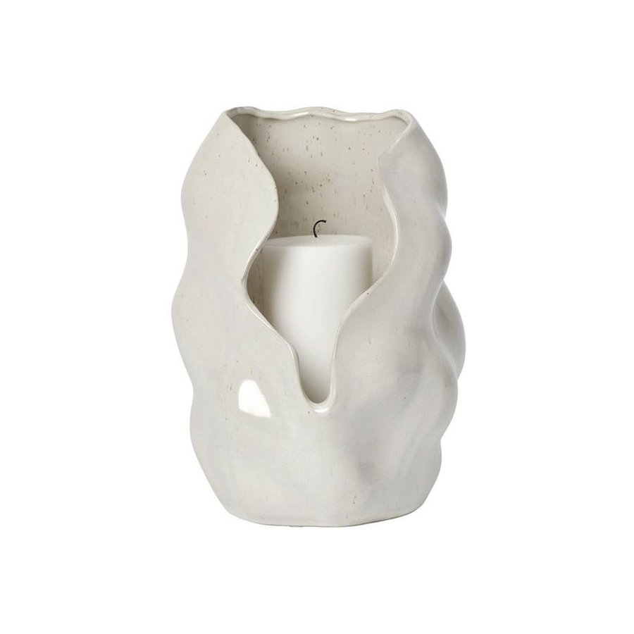 Broste Copenhagen Hekla Stumpenkerzenhalter H24 cm, Wei&szlig;