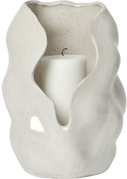 Broste Copenhagen Hekla Stumpenkerzenhalter H24 cm, Wei&szlig;