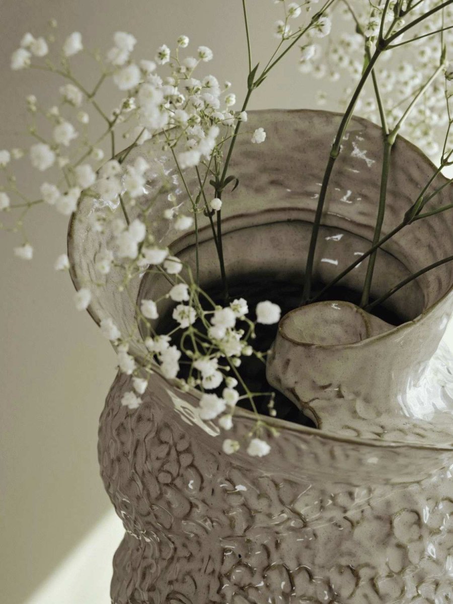 Broste Copenhagen Shelly Vase H38 cm, Hvid