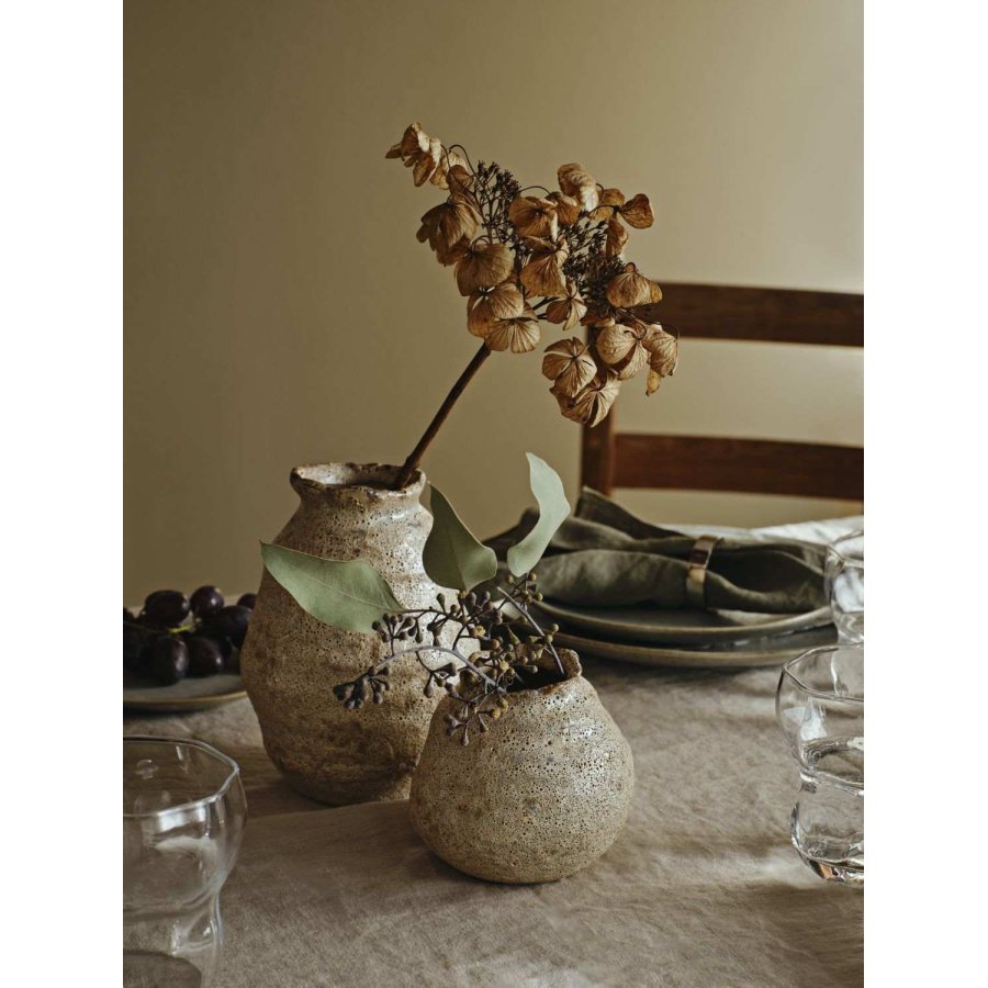 Broste Copenhagen Alma Vase H16 cm, Beige
