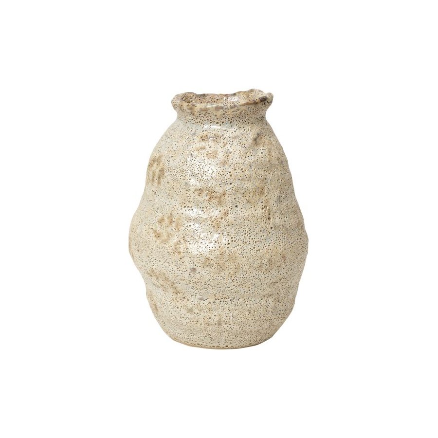 Broste Copenhagen Alma Vase H16 cm, Beige
