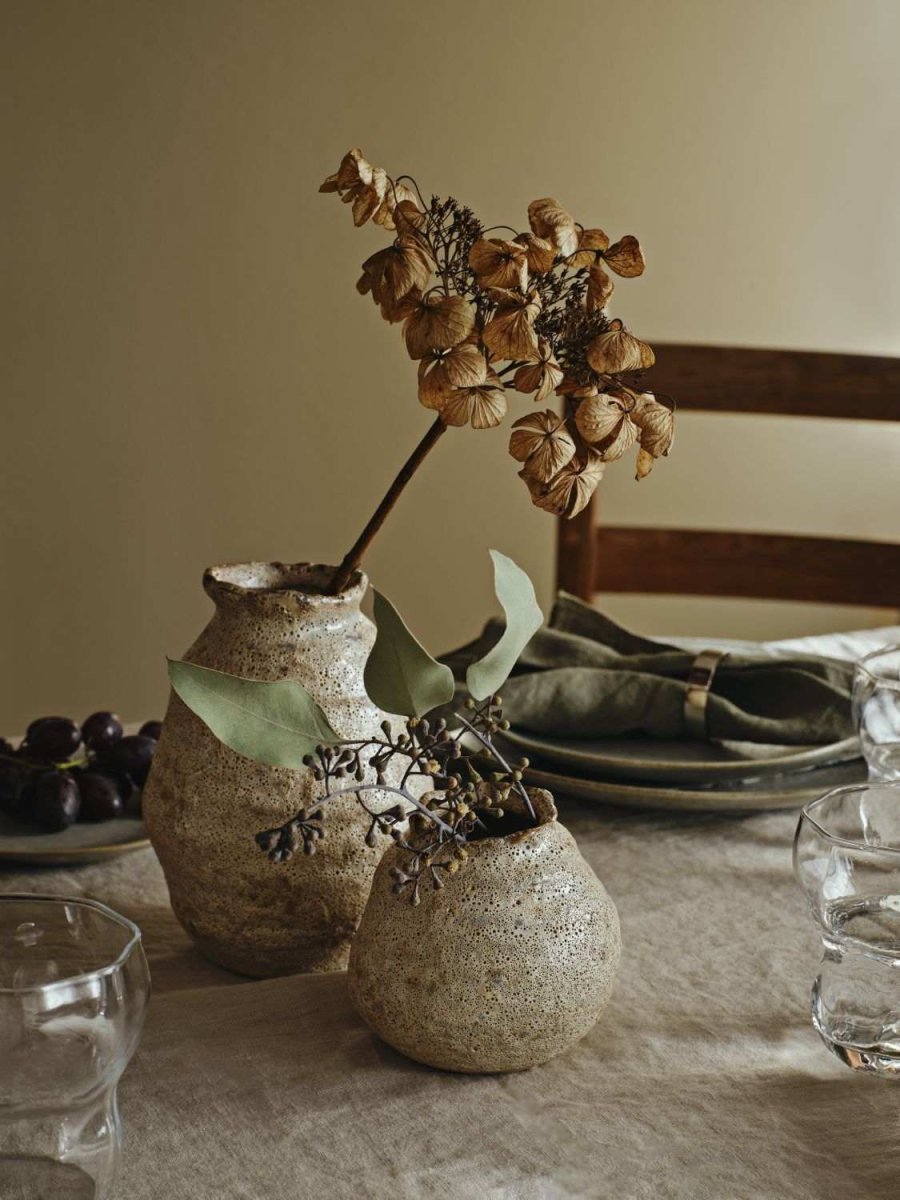 Broste Copenhagen Alma Vase H10 cm, Beige