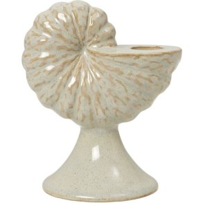 Broste Copenhagen Shelly Lysestage H15 cm, Hvid