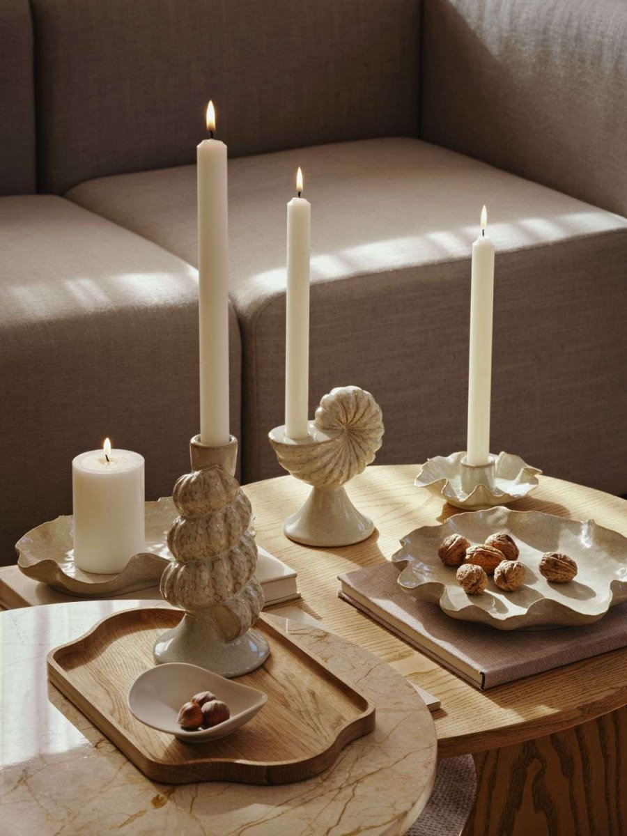 Broste Copenhagen Cori Lysestage H3,6 cm, Hvid