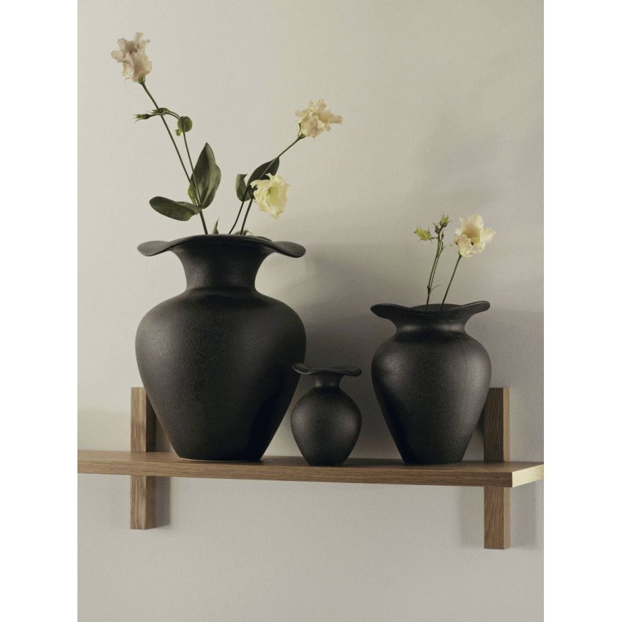 Broste Copenhagen Florentina Vase H14 cm, Sort