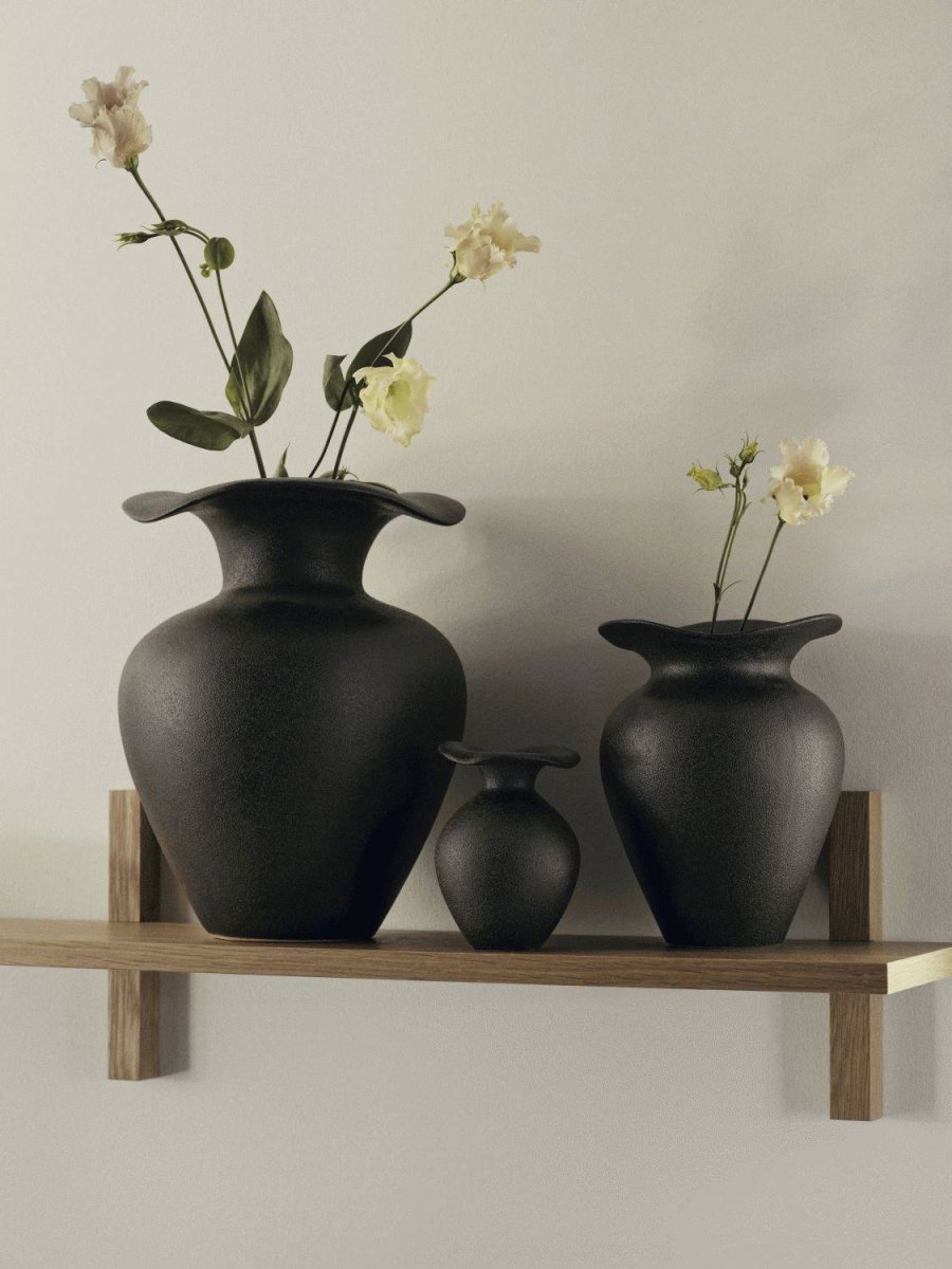 Broste Copenhagen Florentina Vase H22,5 cm, Sort