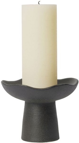 Broste Copenhagen Momo Stumpenkerzenhalter H12 cm, Schwarz