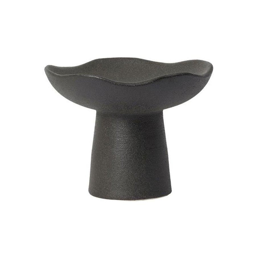 Broste Copenhagen Momo Stumpenkerzenhalter H12 cm, Schwarz