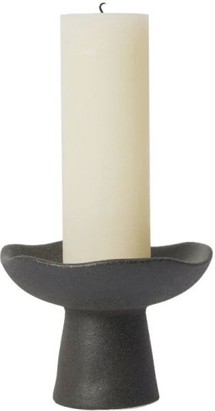 Broste Copenhagen Momo Stumpenkerzenhalter H9 cm, Schwarz