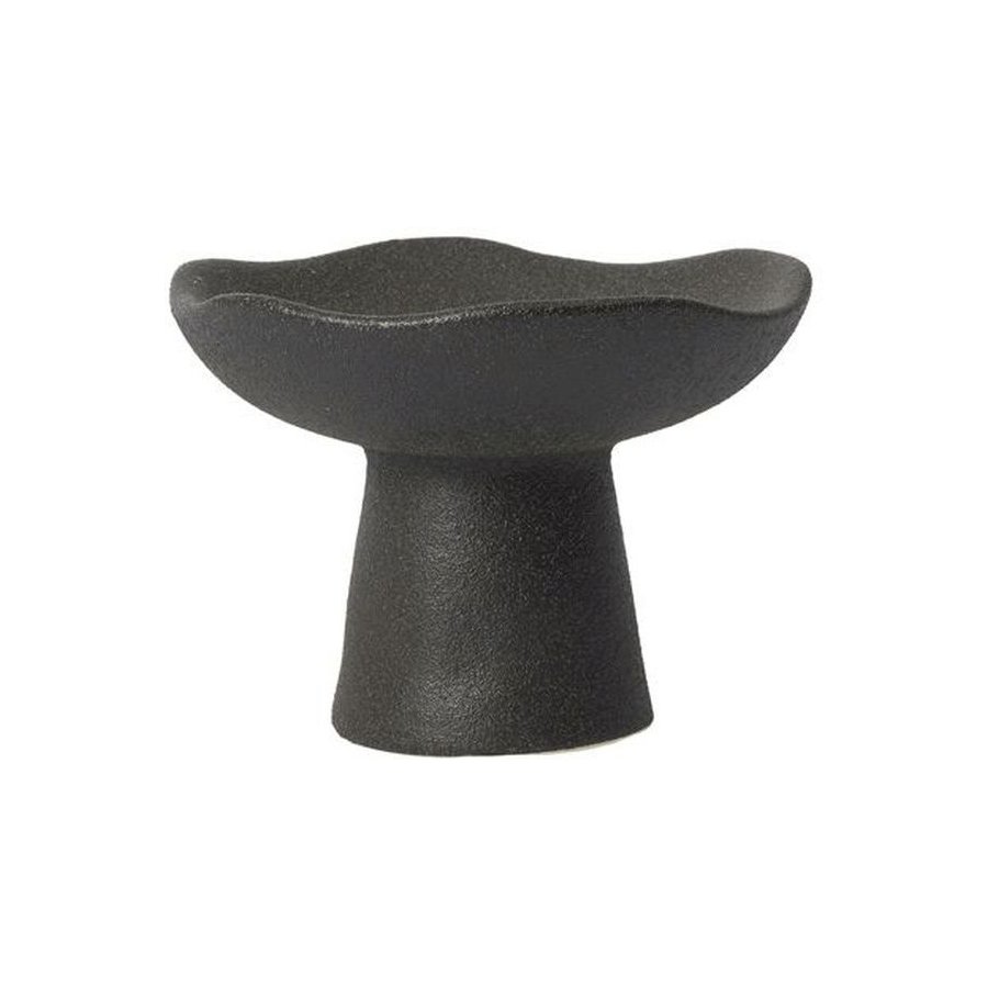 Broste Copenhagen Momo Stumpenkerzenhalter H9 cm, Schwarz