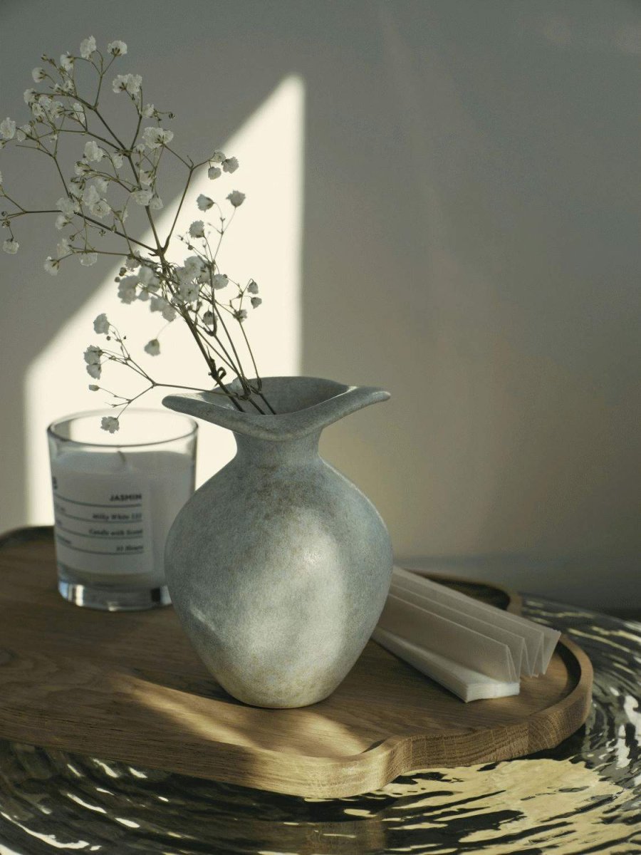 Broste Copenhagen Florentina Vase H14 cm, Gr�n