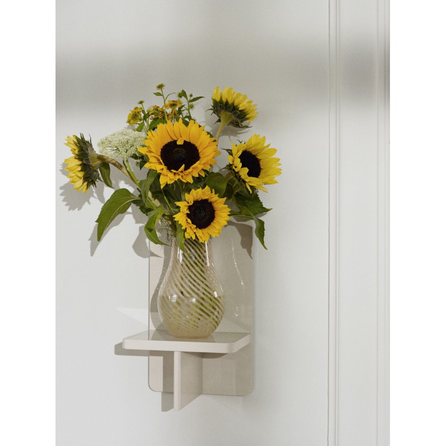 Broste Copenhagen Ada Crossstripe Vase H22,5 cm, Light Yellow