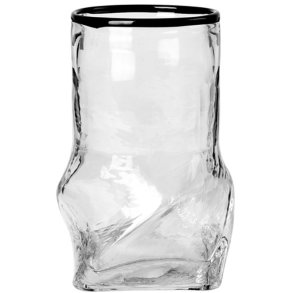 Broste Copenhagen Ellen Vase H22 cm, Klar/Schwarz