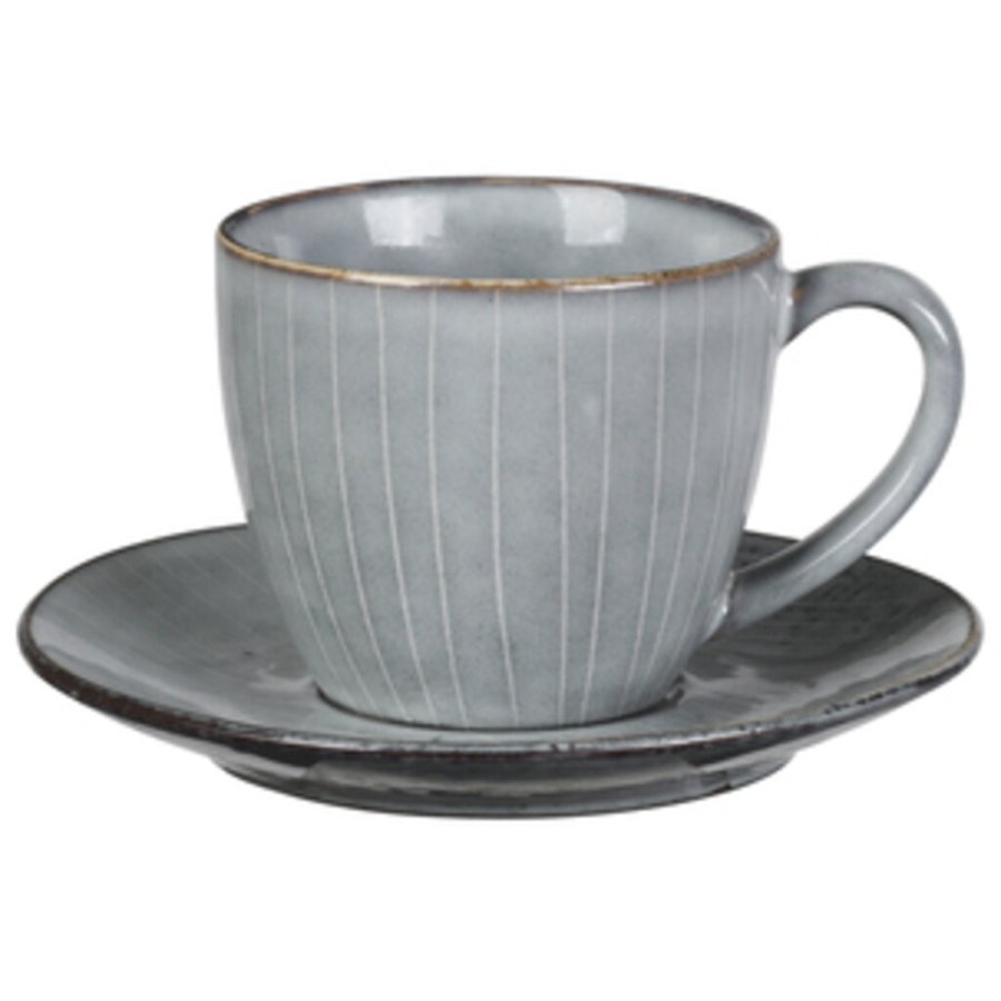 Broste Copenhagen Nordic Sea Tasse mit Untertasse 15 cl, Soft Blue