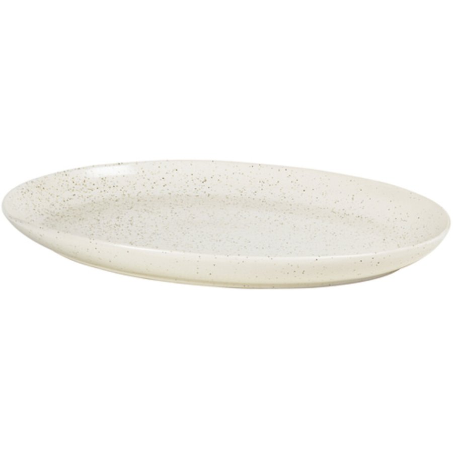 Broste Copenhagen Nordic Vanille Teller 35,5 cm, Cream w. Grains