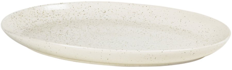 Broste Copenhagen Nordic Vanille Teller 35,5 cm, Cream w. Grains