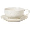 Broste Copenhagen Nordic Vanilla Tasse mit Untertasse 25 cl, Cream w. Grains