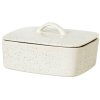 Broste Copenhagen Nordic Vanilla Butterdose mit Deckel 15 cm, Cream w. Grains