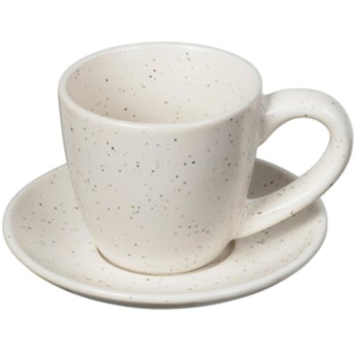 Broste Copenhagen Nordic Vanilla Espressokop m. Underkop 5 cl, Cream w. Grains