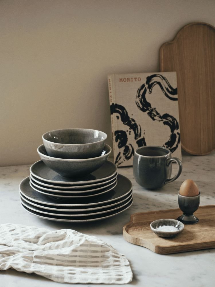 Broste Copenhagen Nordic Rain Eierbecher H6,5cm, Grau