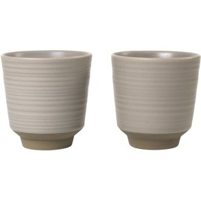Broste Copenhagen Miko Becher 2er Set 15 cl, Warm Grey