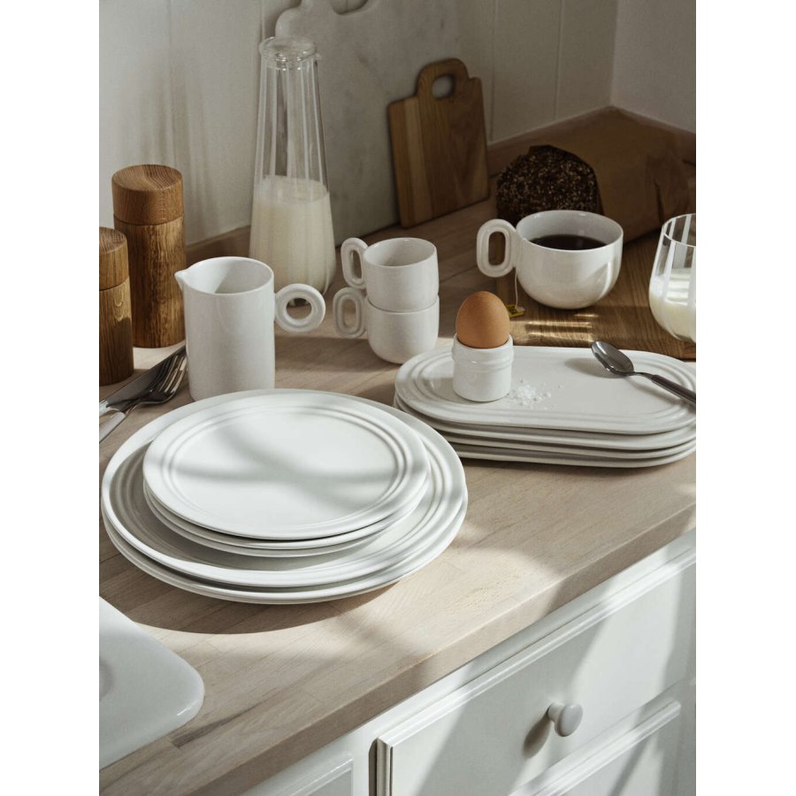 Broste Copenhagen Stevns Ovaler Teller 27,5 cm, Chalk White