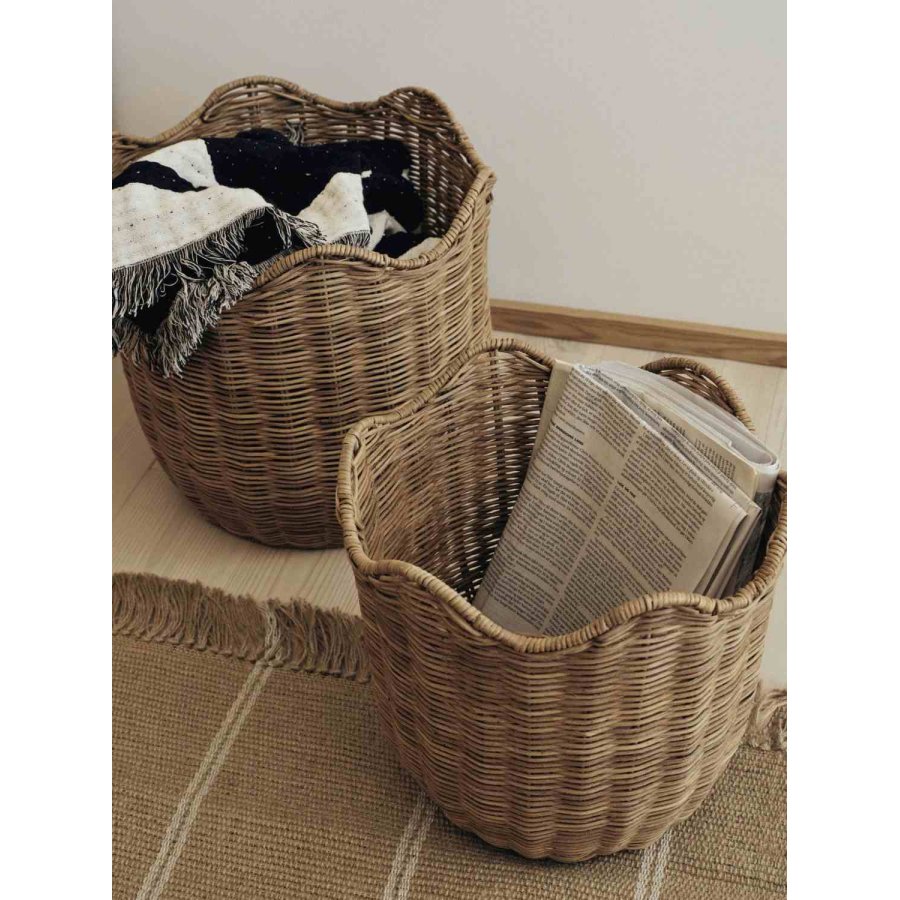 Broste Copenhagen Lola Aufbewahrungskorb 2er Set, Rattan
