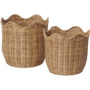 Broste Copenhagen Lola Aufbewahrungskorb 2er Set, Rattan