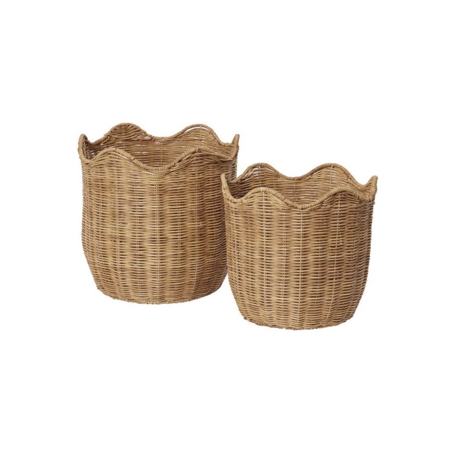 Broste Copenhagen Lola Aufbewahrungskorb 2er Set, Rattan