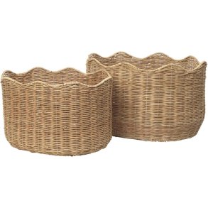 Broste Copenhagen Lola Kurv 2 stk, Rattan