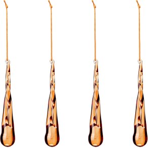 Broste Copenhagen Tear Ornament 4er Set H12 cm, Pumpkin Orange
