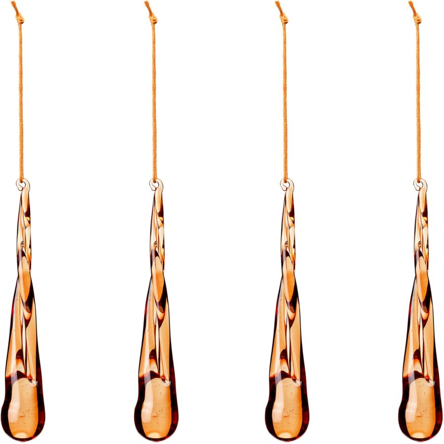 Broste Copenhagen Tear Ornament 4er Set H12 cm, Pumpkin Orange
