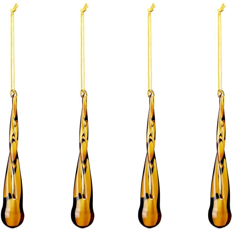 Broste Copenhagen Tear Ornament 4er Set H12 cm, Brown