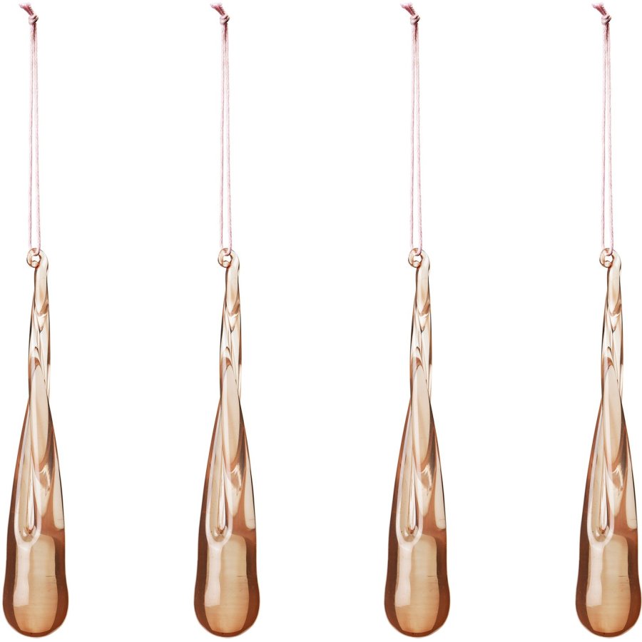 Broste Copenhagen Tear Ornament 4er Set H12 cm, Pale Blush