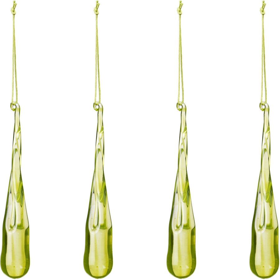 Broste Copenhagen Tear Ornament 4er Set H12 cm, Light Green