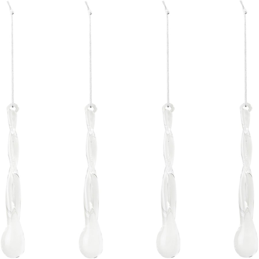 Broste Copenhagen Tear Ornament 4er Set H12 cm, Klar