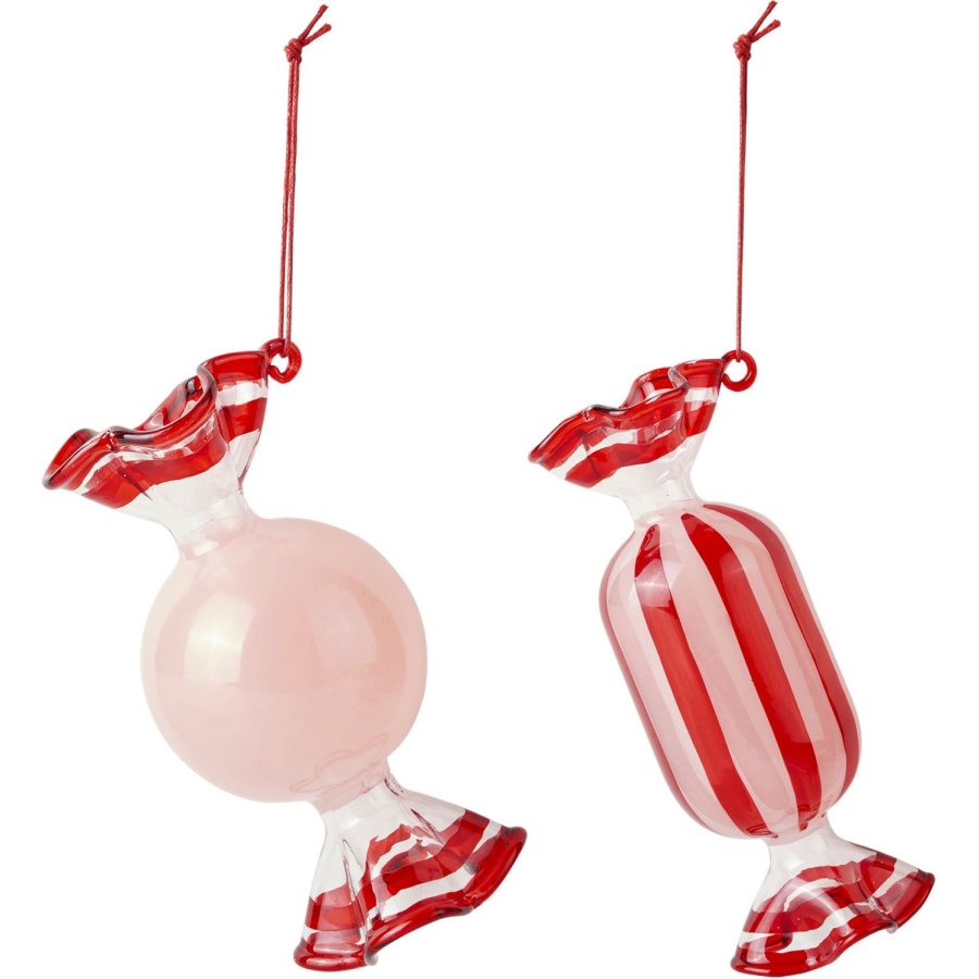 Broste Copenhagen Candy Ornament 2er Set H14 cm, Dusty Pink