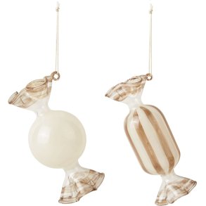 Broste Copenhagen Candy Ornament 2er Set H14 cm, Cream