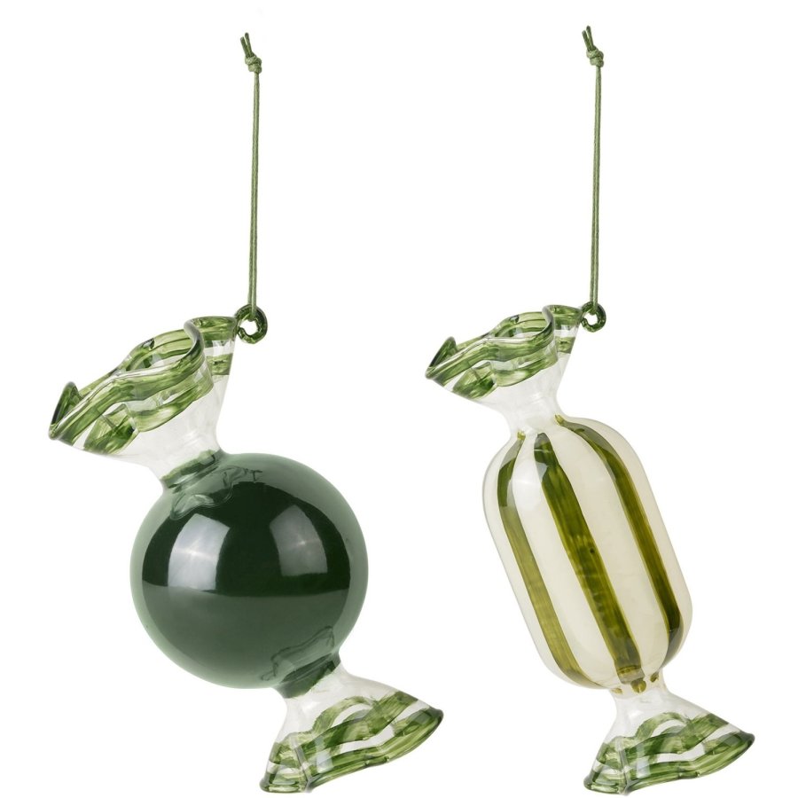 Broste Copenhagen Candy Ornament 2er Set H14 cm, Forest Green