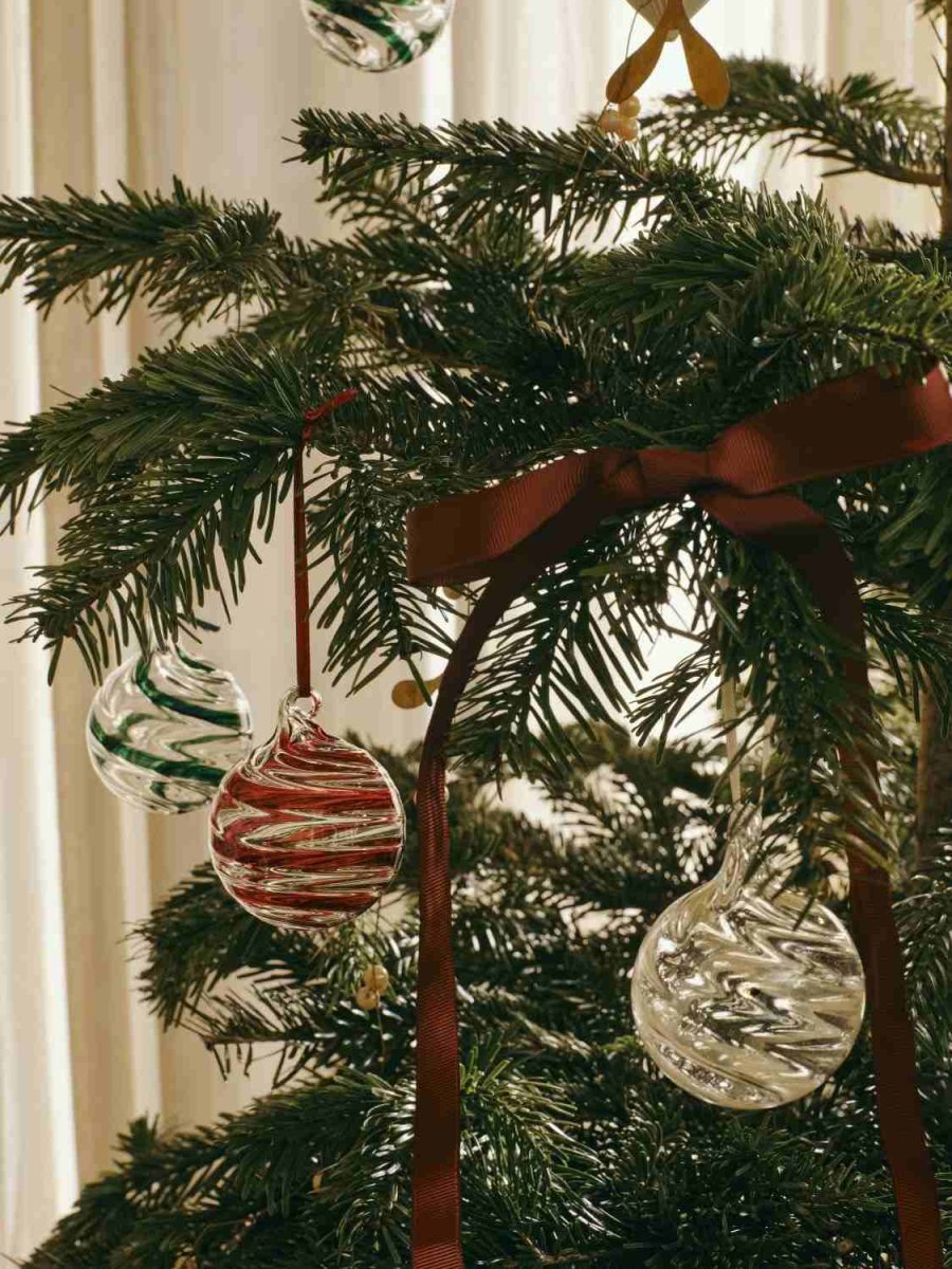 Broste Copenhagen Swirl Ornament 3 stk. �6 cm, R�d