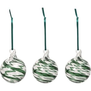 Broste Copenhagen Swirl Ornament 3 stk. �6 cm, Gr�n